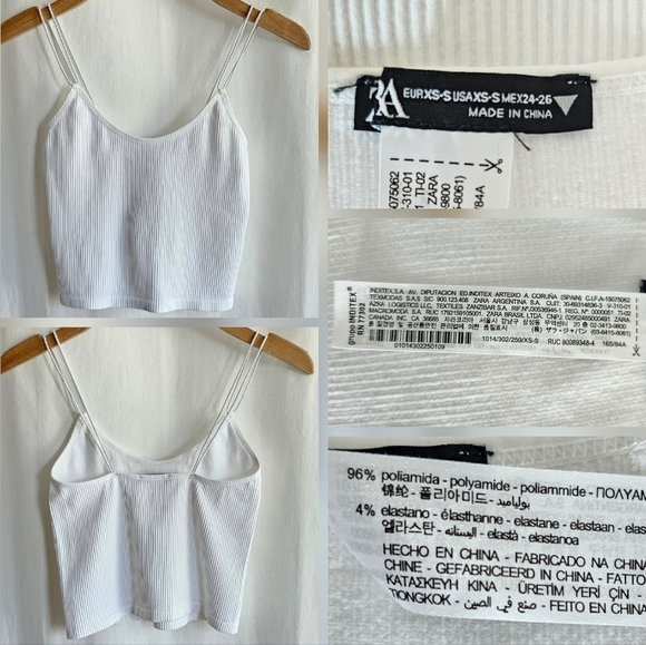 🇪🇦 Zara Black & White Cropped Ribbed Tank Top Set of 2 - Picture 10 of 16